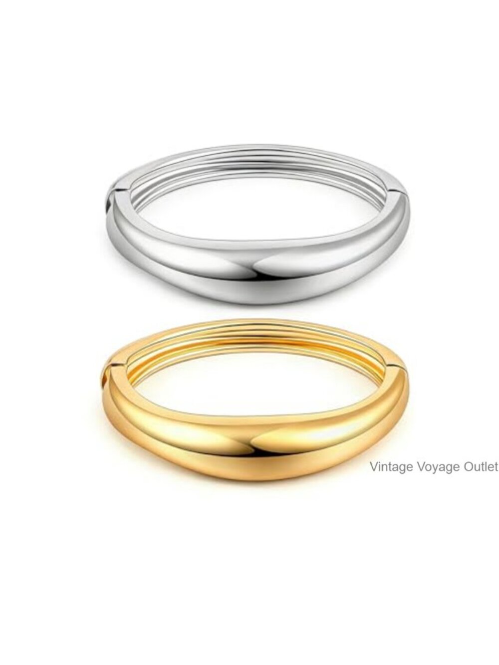 Chunky Gold Bangle Bracelets for Women Stackable Cuff Fashion Jewelry Gift